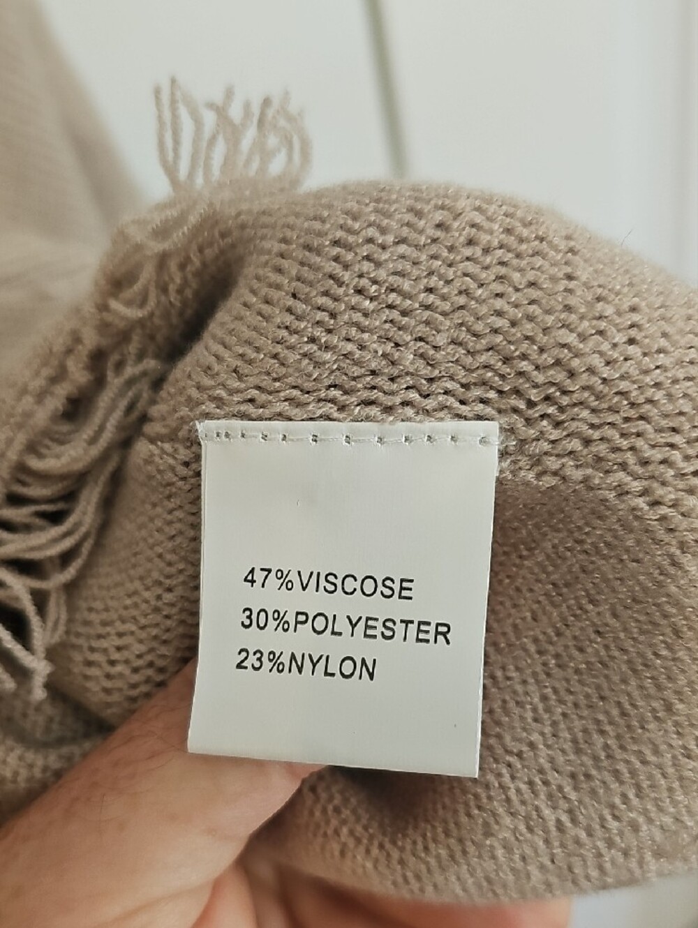 Tempo Paris Neutral Beige Ribbed Knit Poncho - Picture 5 of 7